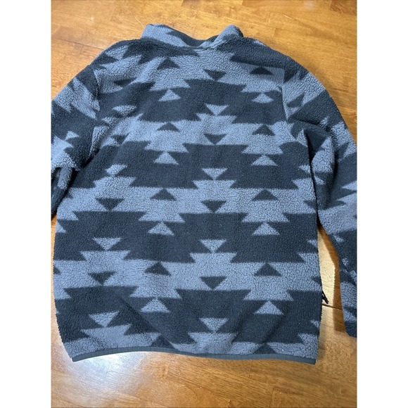The North Face Mens Large 1/2 Zip Jacket Grey Aztec Fleece Long Sleeve Mock Neck - Picture 12 of 15